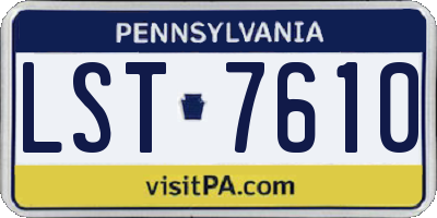 PA license plate LST7610