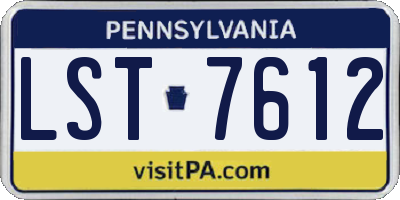 PA license plate LST7612