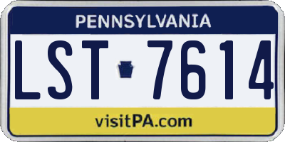 PA license plate LST7614