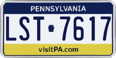 PA license plate LST7617