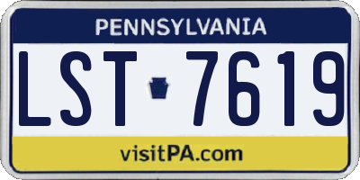 PA license plate LST7619