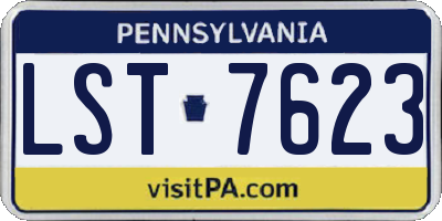 PA license plate LST7623
