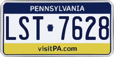 PA license plate LST7628