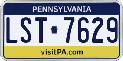 PA license plate LST7629