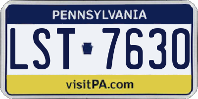 PA license plate LST7630