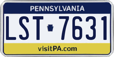 PA license plate LST7631