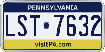 PA license plate LST7632