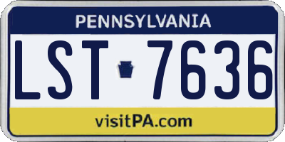 PA license plate LST7636