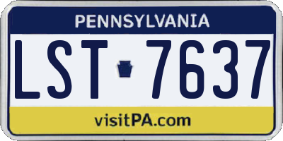 PA license plate LST7637