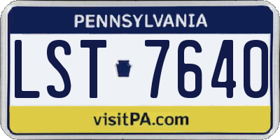 PA license plate LST7640