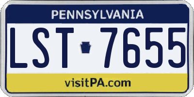 PA license plate LST7655