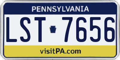 PA license plate LST7656