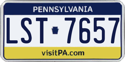 PA license plate LST7657
