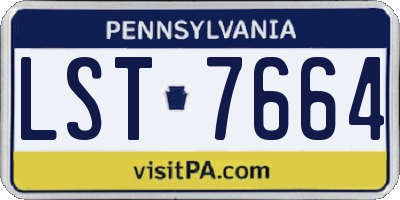 PA license plate LST7664