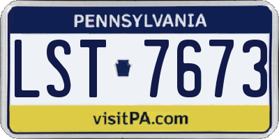 PA license plate LST7673