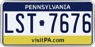 PA license plate LST7676