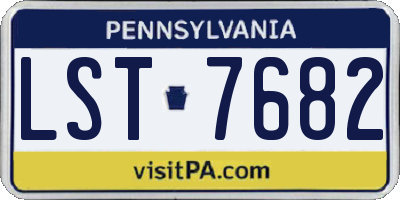 PA license plate LST7682