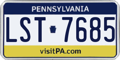 PA license plate LST7685
