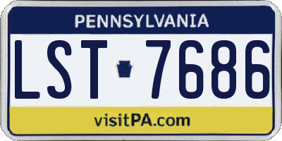 PA license plate LST7686