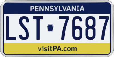 PA license plate LST7687