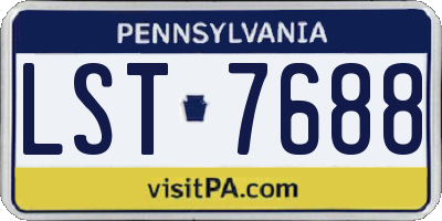 PA license plate LST7688