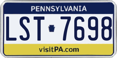 PA license plate LST7698
