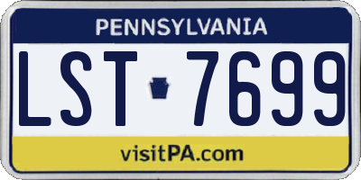 PA license plate LST7699