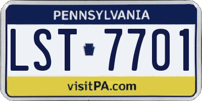 PA license plate LST7701
