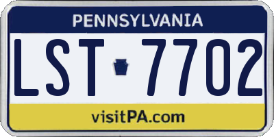 PA license plate LST7702