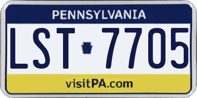 PA license plate LST7705