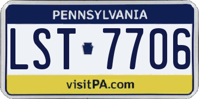 PA license plate LST7706