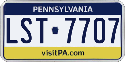 PA license plate LST7707