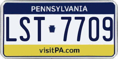 PA license plate LST7709