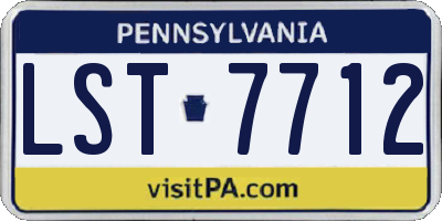 PA license plate LST7712