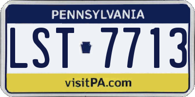 PA license plate LST7713