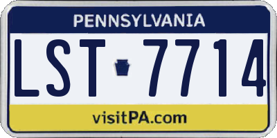 PA license plate LST7714