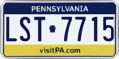 PA license plate LST7715