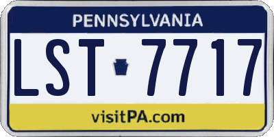PA license plate LST7717