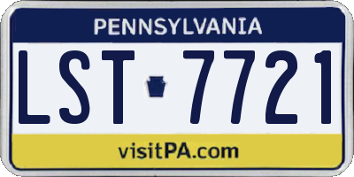 PA license plate LST7721