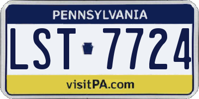 PA license plate LST7724