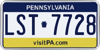 PA license plate LST7728
