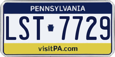 PA license plate LST7729
