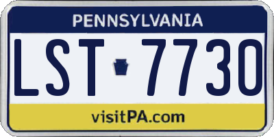 PA license plate LST7730