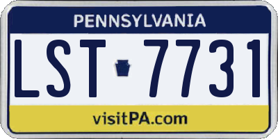 PA license plate LST7731