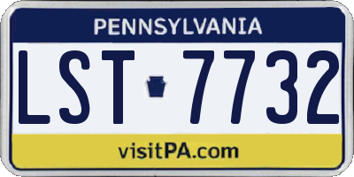 PA license plate LST7732