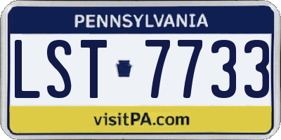PA license plate LST7733