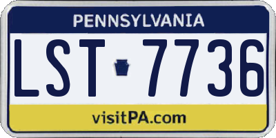 PA license plate LST7736
