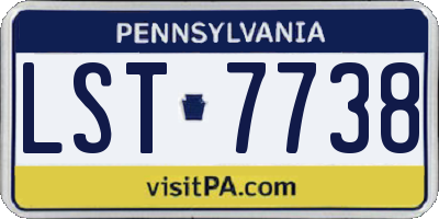 PA license plate LST7738