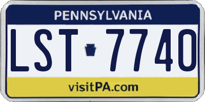 PA license plate LST7740