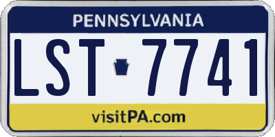 PA license plate LST7741